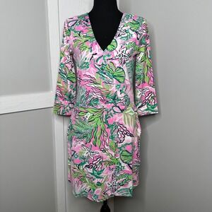 Banana Boat NWT size S long sleeve sun dress UPF 50+ cover up V-Neck Dress